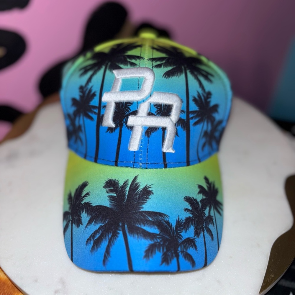 Palm Tree Gradient Baseball Cap - Blue Green